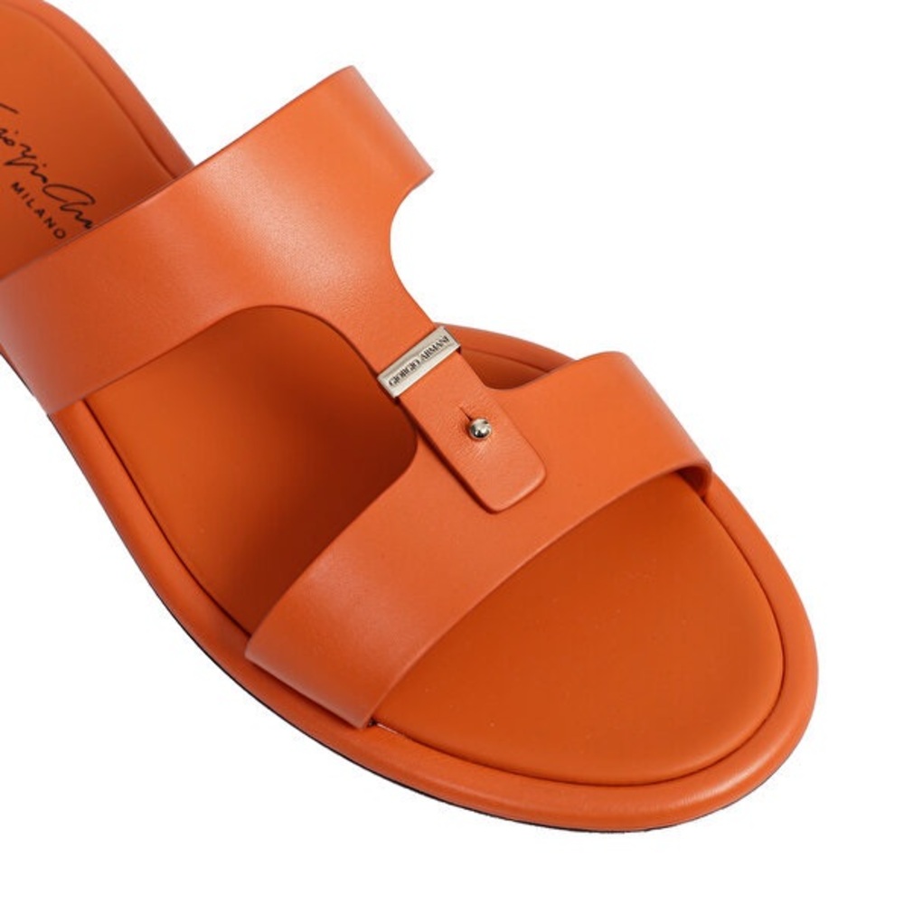 Giorgio Armani | Stylish Orange Sandals Slides